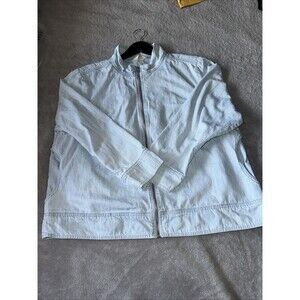 CJ Banks Womens Full Zip Denim  Lightweight Jacket Long Sleeve Lightwash 1X Vtg